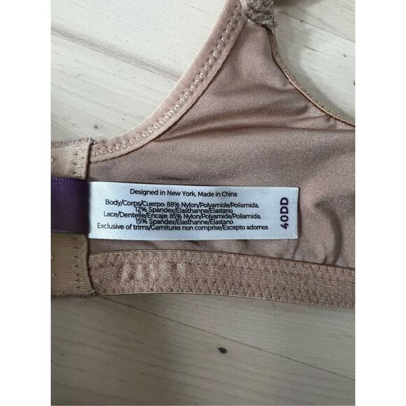 Adore Me Unlined Underwire Full Coverage Bra Size 40DD Beige Floral Print - Picture 9 of 11